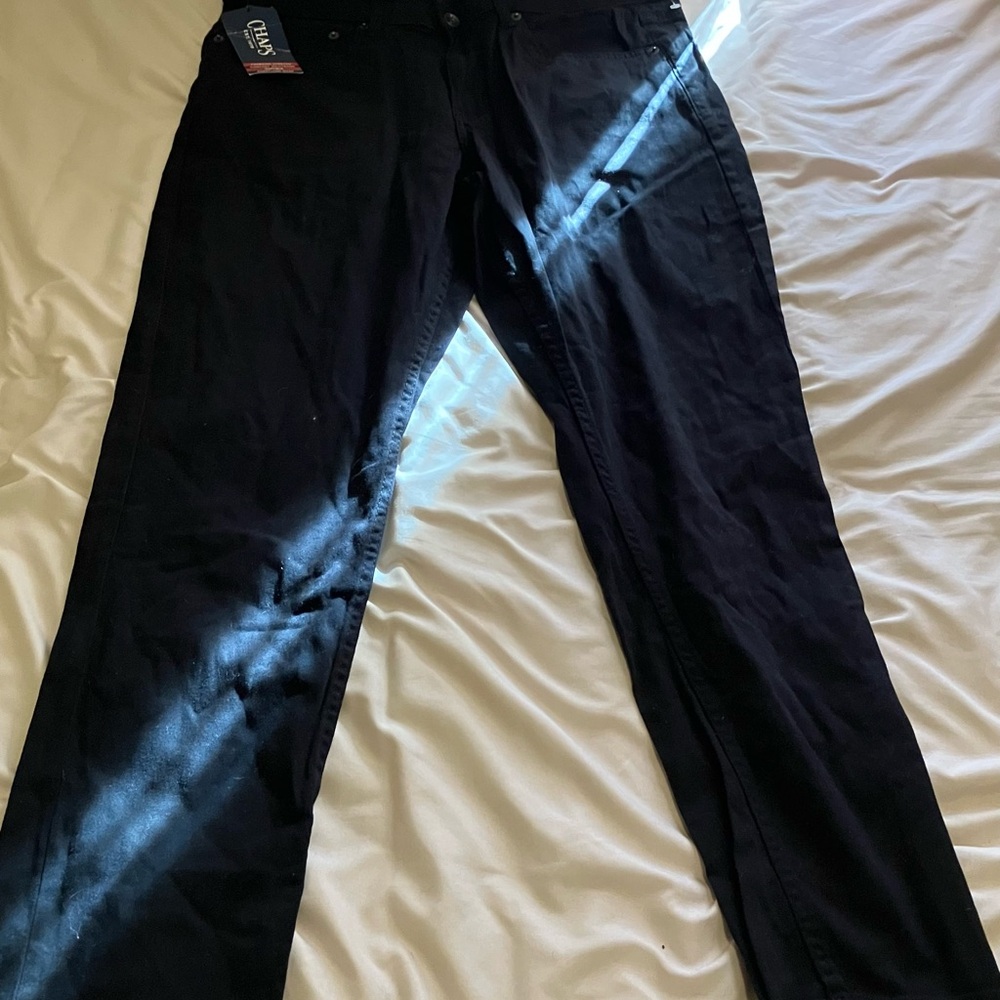 Black Straight-Leg Men’s Freedom Stretch Pants 34x30